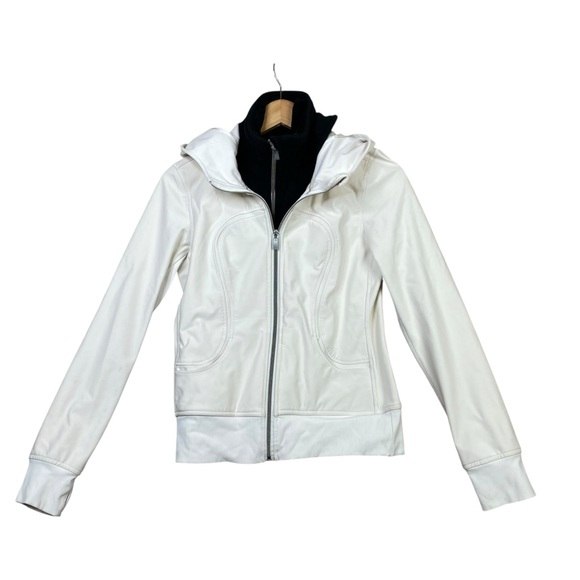 lululemon athletica Tops - Lululemon Uba Hoodie Special Edition Sz 4 POLAR CREAM Coat Jacket Removable Trim